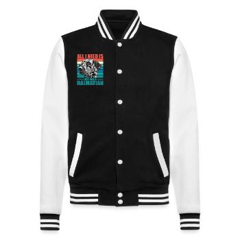 All I need is Love and a Dalmatian - College-Sweatjacke - Schwarz/Weiß - Vorne - Nik (191cm) & Marisol (170cm)