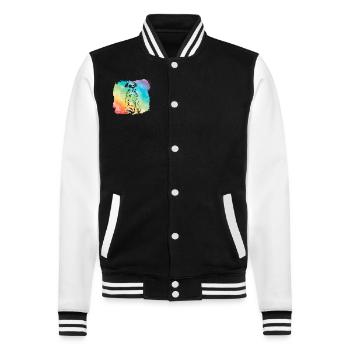Boxer - College Sweat Jacket - black/white - Front - Nik (191cm) & Marisol (170cm)