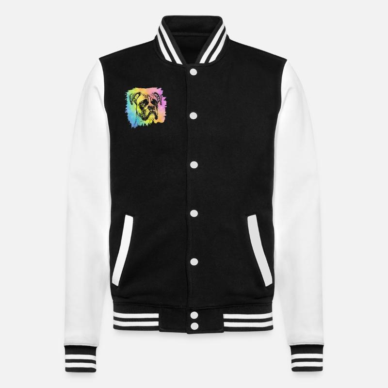Boxer - College Sweat Jacket - black/white