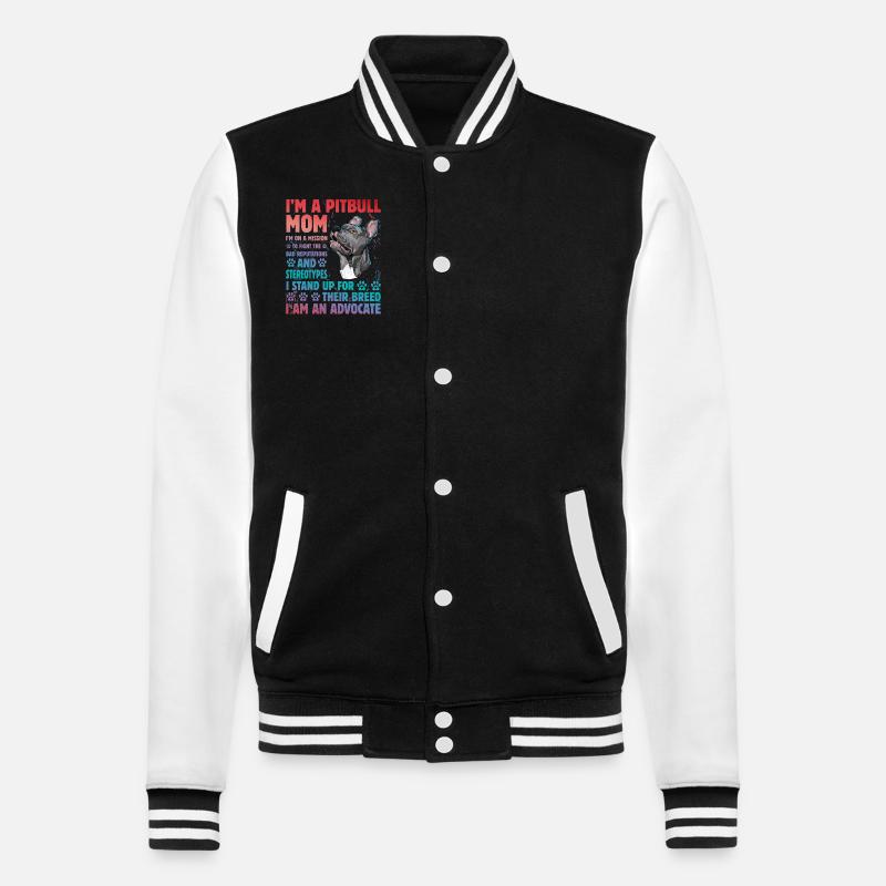 Pitbull Funny Saying - College Sweat Jacket - black/white