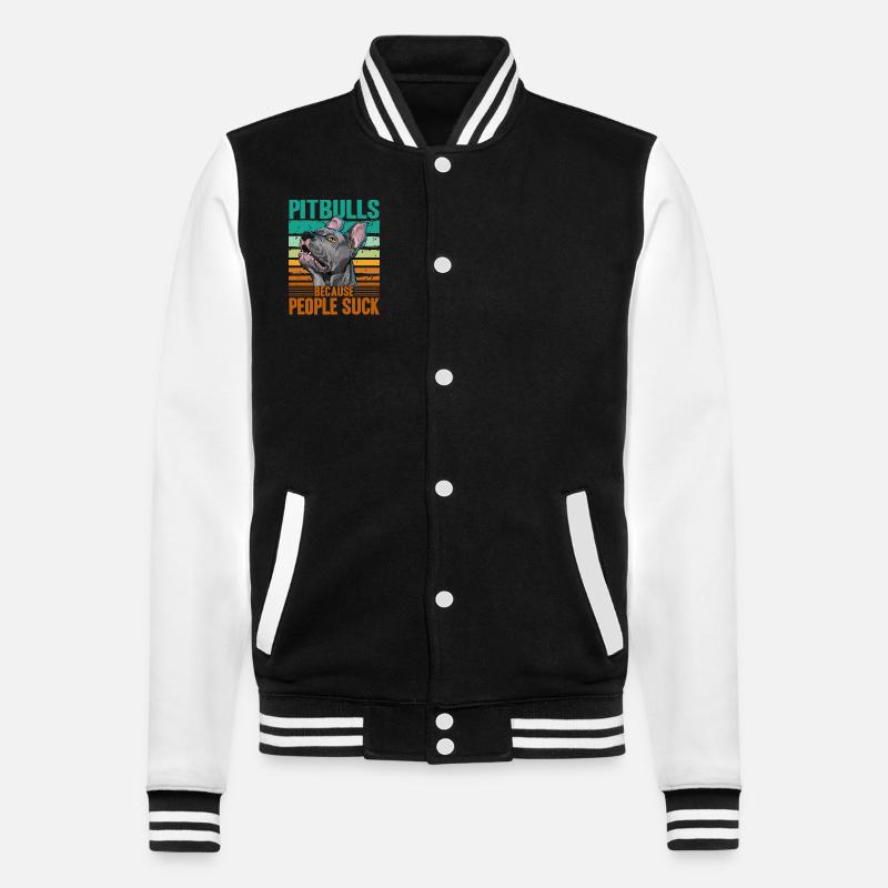 Pitbulls because people suck - College Sweat Jacket - black/white