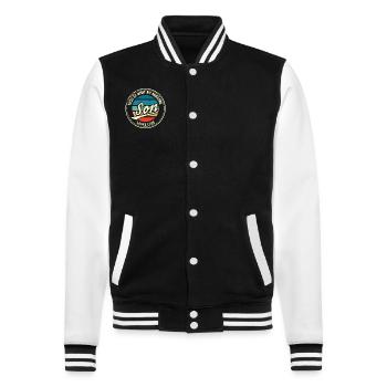 Sohn so sieht ein Spruch Witzig Geschenkidee - College-Sweatjacke - Schwarz/Weiß - Vorne - Nik (191cm) & Marisol (170cm)