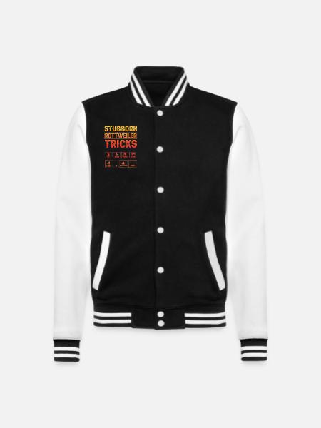 Stubborn Rottweiler Tricks - College Sweat Jacket - black/white