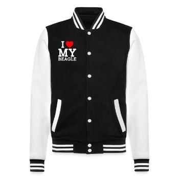 J’aime mon Beagle - Veste Teddy - noir/blanc - Devant - Nik (191cm) & Marisol (170cm)
