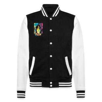 Beagle USA - College Sweat Jacket - black/white - Front - Nik (191cm) & Marisol (170cm)