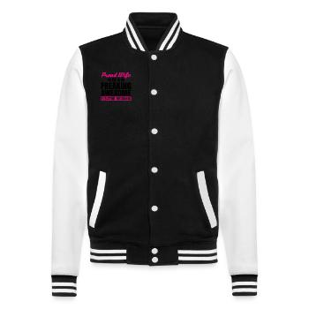Aufzugsmechaniker-design Für Eine - College Sweat Jacket - black/white - Front - Nik (191cm) & Marisol (170cm)