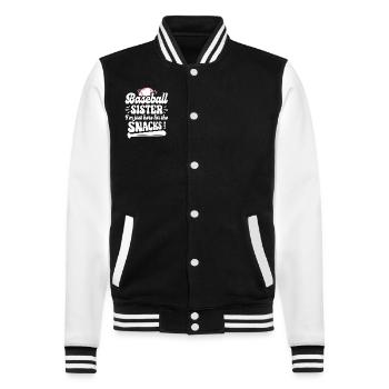 Humour Soeur Supporter Baseball - Veste Teddy - noir/blanc - Devant - Nik (191cm) & Marisol (170cm)