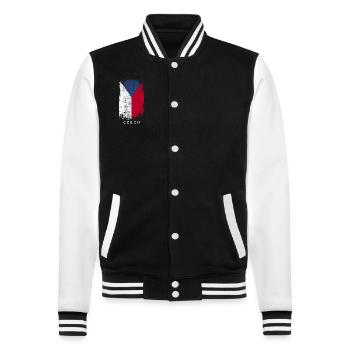 Souvenir avec le drapeau de la République tchèque - Veste Teddy - noir/blanc - Devant - Nik (191cm) & Marisol (170cm)