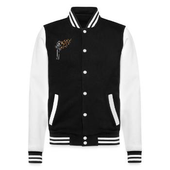 Conure Dandelion Flower For Dandelions and Parrot - College Sweat Jacket - black/white - Front - Nik (191cm) & Marisol (170cm)