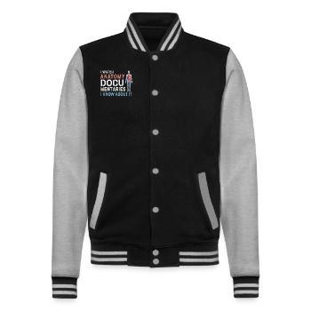 Anatomy Documentaries Medical - College Sweat Jacket - black/heather grey - Front - Nik (191cm) & Marisol (170cm)