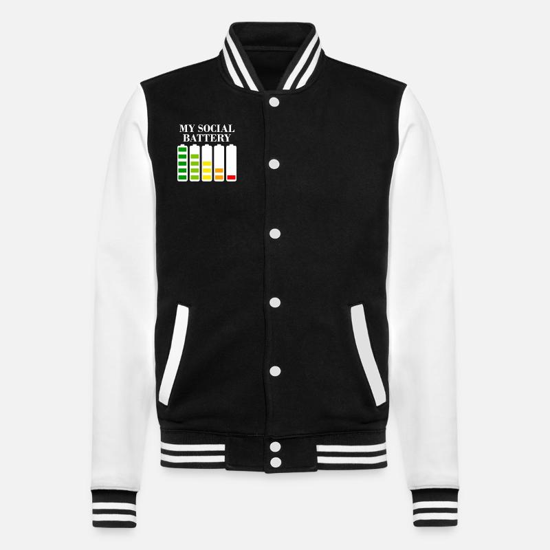 Introvertierte soziale Ängste - College-Sweatjacke - Schwarz/Weiß
