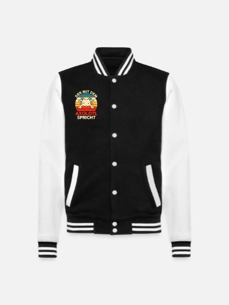 Axolotl - College-Sweatjacke - Schwarz/Weiß