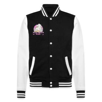 silkie chicken mom silk chicken chickens mom chicken - College Sweat Jacket - black/white - Front - Nik (191cm) & Marisol (170cm)