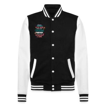 More Than Summer Cruising Ship Friends - College Sweat Jacket - black/white - Front - Nik (191cm) & Marisol (170cm)