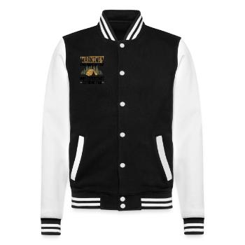 Pfadfinderleiter-design Für Einen - College Sweat Jacket - black/white - Front - Nik (191cm) & Marisol (170cm)