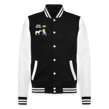 Other Lawyers Me Unicorn Horse - College Sweat Jacket - black/white - Front - Nik (191cm) & Marisol (170cm)