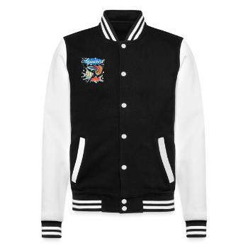 Aquarium Aquaristics Aquarist Ornamental Fish Gift - College Sweat Jacket - black/white - Front - Nik (191cm) & Marisol (170cm)