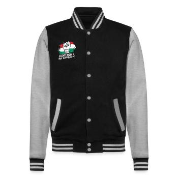 Not Hungarian But Supportive Hungary Flag Country - College-Sweatjacke - Schwarz/Grau meliert - Vorne - Nik (191cm) & Marisol (170cm)