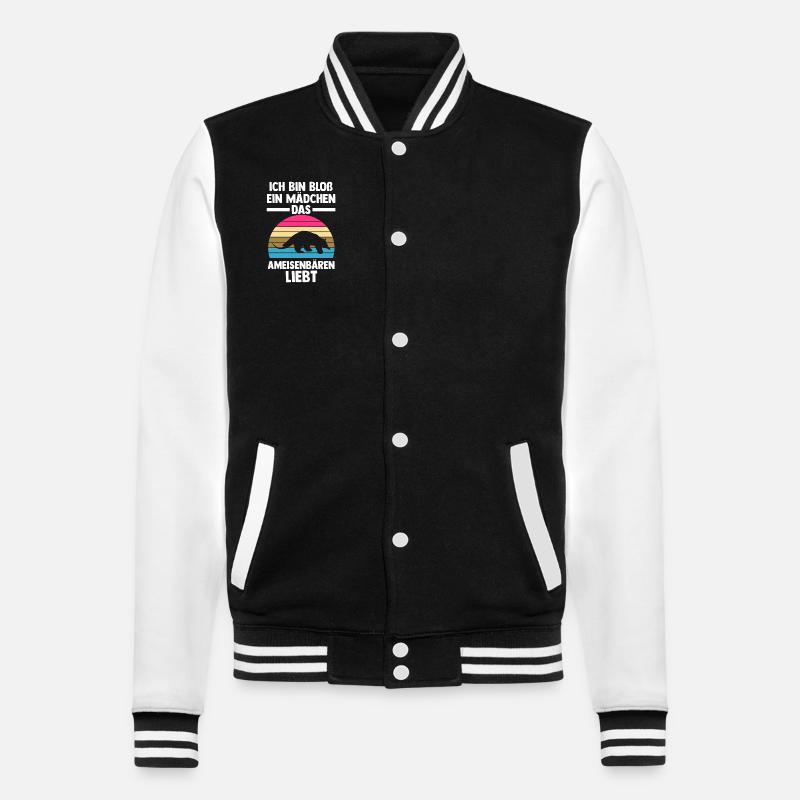Ameisenbär - College-Sweatjacke - Schwarz/Weiß