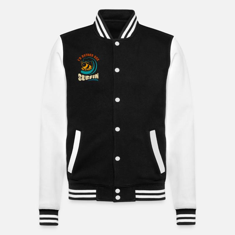 I'd rather bee surfin - Sticker - College Sweat Jacket - black/white