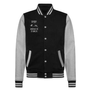 Orca Wal Spruch - College-Sweatjacke - Schwarz/Grau meliert - Vorne - Nik (191cm) & Marisol (170cm)