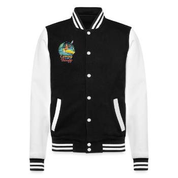 Canoeing Is My Therapy - College Sweat Jacket - black/white - Front - Nik (191cm) & Marisol (170cm)