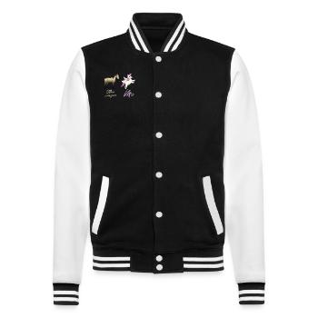 Other Lawyers Me Unicorn Horse - College Sweat Jacket - black/white - Front - Nik (191cm) & Marisol (170cm)