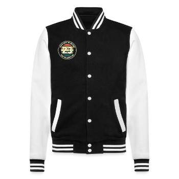 23. Geburtstag so sieht man mit 23 Retro Geschenk - College-Sweatjacke - Schwarz/Weiß - Vorne - Nik (191cm) & Marisol (170cm)