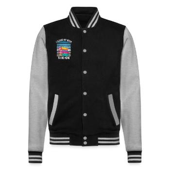 Ich habe mein Buch geschlossen, um hier zu sein Bücherwurm lustiger Spruch - College-Sweatjacke - Schwarz/Grau meliert - Vorne - Nik (191cm) & Marisol (170cm)