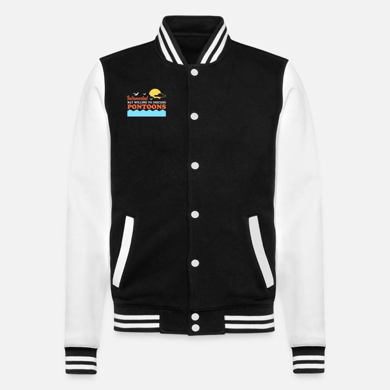 Pontoon Pontoon Boat Captain Gift - College Sweat Jacket - black/white