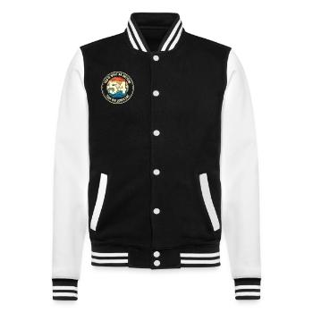 54. Geburtstag so sieht man mit 54 Retro Geschenk - College-Sweatjacke - Schwarz/Weiß - Vorne - Nik (191cm) & Marisol (170cm)