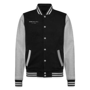 Gimme Head Till I'm Dead 80er Jahre Liebhaber - College-Sweatjacke - Schwarz/Grau meliert - Vorne - Nik (191cm) & Marisol (170cm)