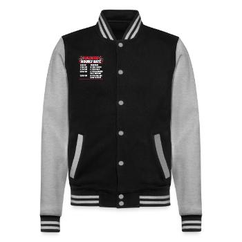 Hacker Hourly Rate Sniffer Social Engineering - College Sweat Jacket - black/heather grey - Front - Nik (191cm) & Marisol (170cm)