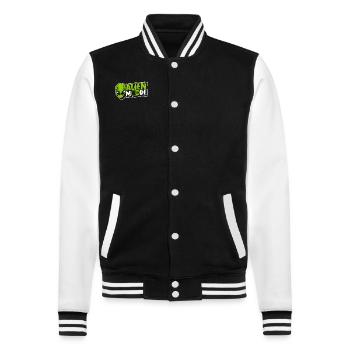 Alien Mode On Außerirdischer Ufo Conspiracy Alien - College-Sweatjacke - Schwarz/Weiß - Vorne - Nik (191cm) & Marisol (170cm)