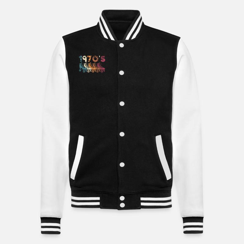 Années 70 Rollerskate Rollerskating - Veste Teddy - noir/blanc