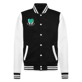 Tag der Erde Tägliches Umweltbewusstsein - College-Sweatjacke - Schwarz/Weiß - Vorne - Nik (191cm) & Marisol (170cm)