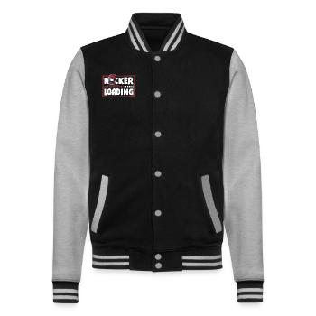Hacker Loading Phishing Sniffer Social - College Sweat Jacket - black/heather grey - Front - Nik (191cm) & Marisol (170cm)