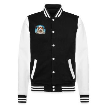 Maremmano Abruzzese German Shepherd - College Sweat Jacket - black/white - Front - Nik (191cm) & Marisol (170cm)