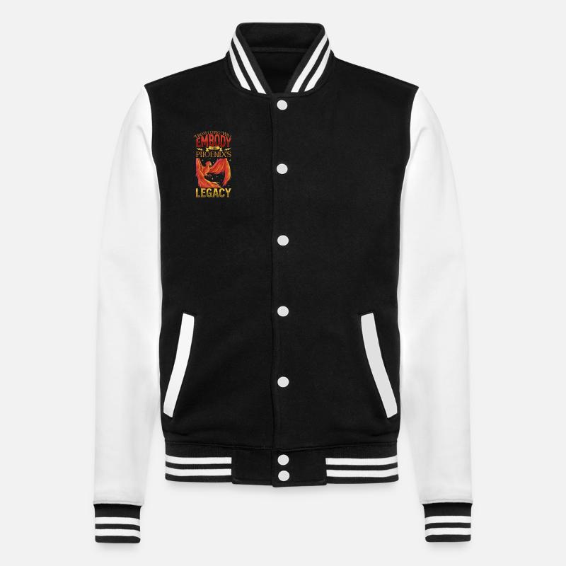 Phoenix Bird Mythical Creatures - College Sweat Jacket - black/white