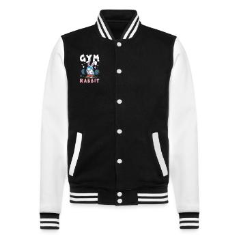 Musculation Powerlifting Haltérophilie Fitness - Veste Teddy - noir/blanc - Devant - Nik (191cm) & Marisol (170cm)