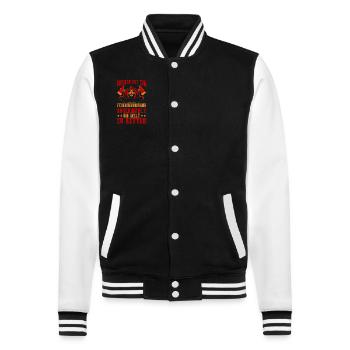 Feuerwehrmann Feuerwehr - College-Sweatjacke - Schwarz/Weiß - Vorne - Nik (191cm) & Marisol (170cm)