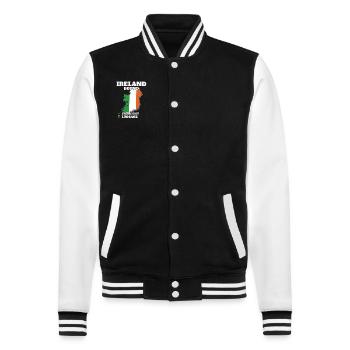 Ireland Bound Country Travel Irish Flag Vacation - College-Sweatjacke - Schwarz/Weiß - Vorne - Nik (191cm) & Marisol (170cm)