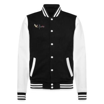 Chasse au canard Amour Battement de cœur Chasseur de canards - Veste Teddy - noir/blanc - Devant - Nik (191cm) & Marisol (170cm)