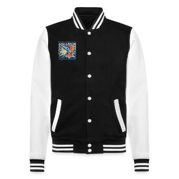 Aquarium Aquarist Aquaristics Ornamental Fish Gift - College Sweat Jacket - black/white - Front - Nik (191cm) & Marisol (170cm)