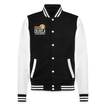 I'm Not A Perfectionist I'm An Artist - College Sweat Jacket - black/white - Front - Nik (191cm) & Marisol (170cm)