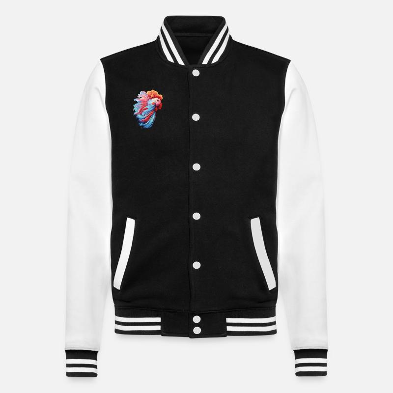 Bettafish Fish - College-Sweatjacke - Schwarz/Weiß