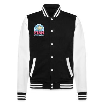 Aquarium Aquaristics Aquarist Grandma Gift - College Sweat Jacket - black/white - Front - Nik (191cm) & Marisol (170cm)