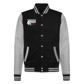 Mysteriöses Verschwindenlassen Im Bermudadreieck - College-Sweatjacke - Schwarz/Grau meliert - Vorne - Nik (191cm) & Marisol (170cm)