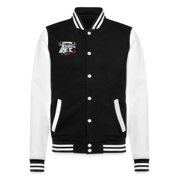 Mysterious enforced disappearances in the Bermuda Triangle - College Sweat Jacket - black/white - Front - Nik (191cm) & Marisol (170cm)