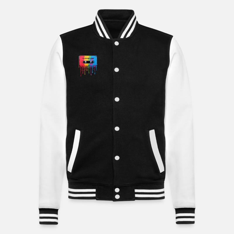 Gouttes de cassette - Veste Teddy - noir/blanc